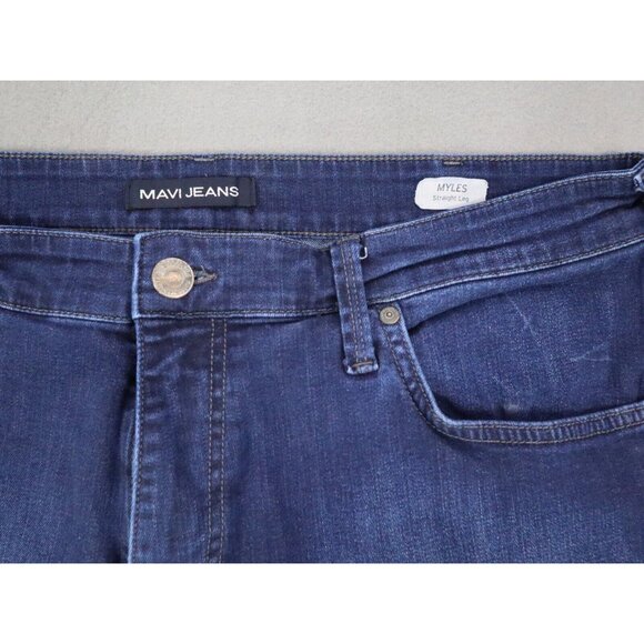 MAVI Jeans Mens 38x32 Blue Myles Straight Leg Denim Cotton Casual Work Preppy - Picture 2 of 9